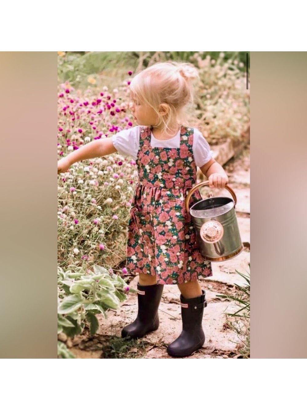 Milkbarn Floral Organic Linen and Cotton Pinafore Apron 18 - 24 months - so cute